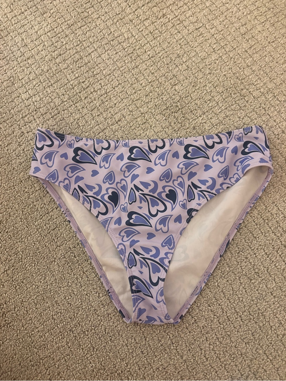 Amazon Essentials Lavender and Navy Heart-Print Bikini Bottom